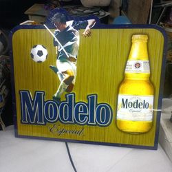 Modelo Beer Kick Football Sign (Lighted)
