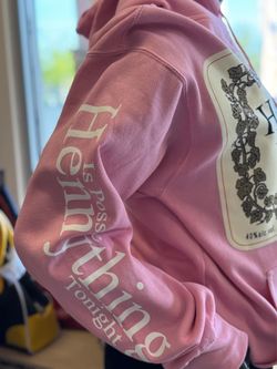 Pink hennessy hoodies size L