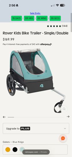 Rover kids bike trailer
