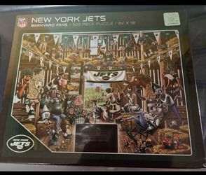 New York Jets 500-Piece Jigsaw Puzzle- "Barnyard Fans" (New & Sealed)
