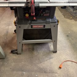 Craftsman Contractor Saw With Stand 10” New Blade Recently Installed 