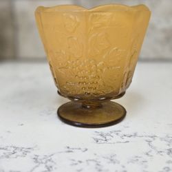 Vintage Amber Grape Bowl