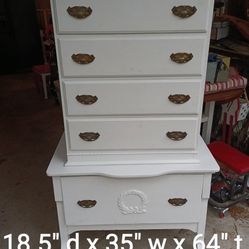 Wood 5 Drawer Chest