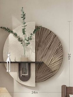 24x24 In Troartos 3D Textured Neutral Abstract Wall Art with Vase, White and Brown Wall Home Decor
