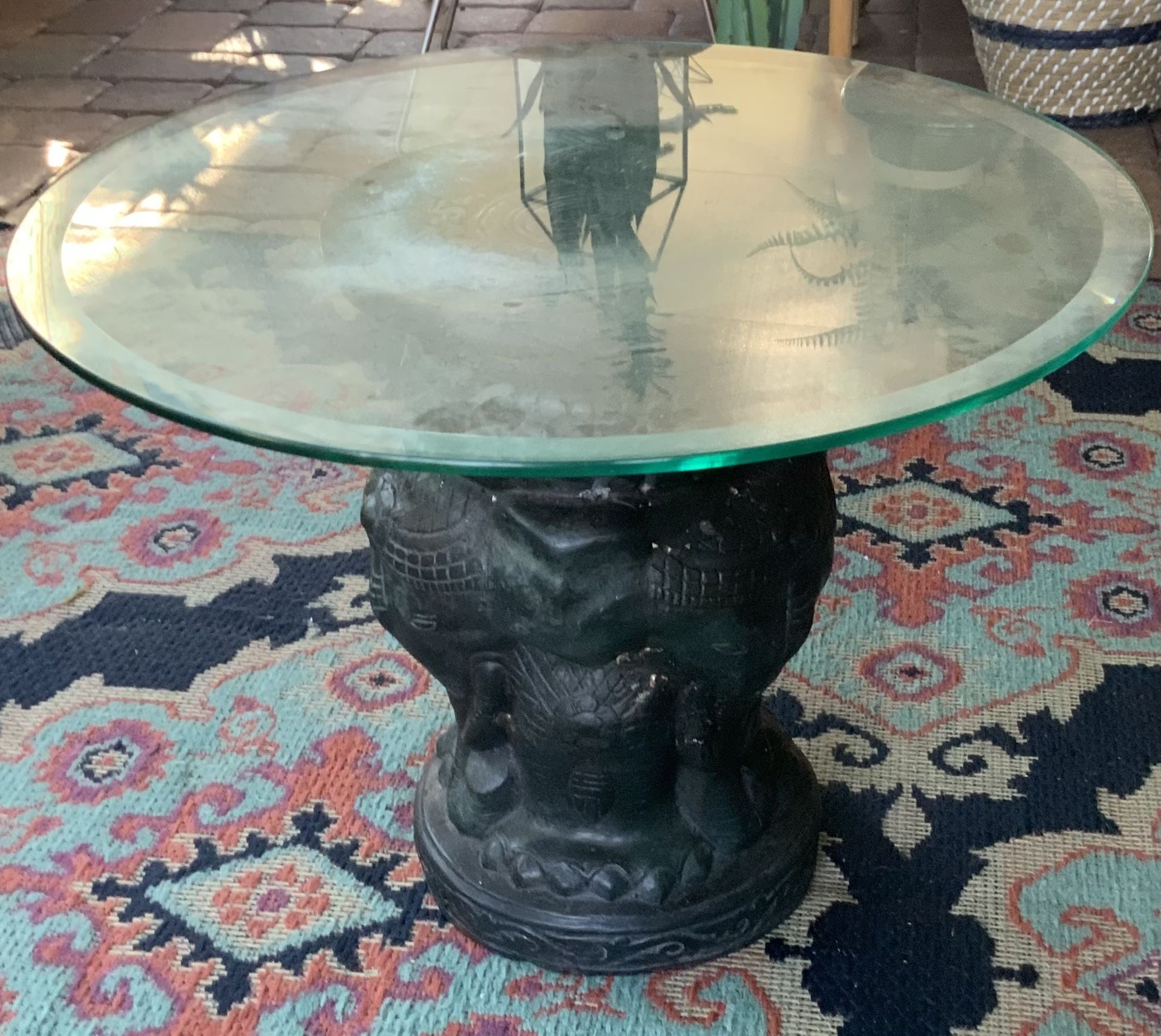 Antique Side Table Elephant