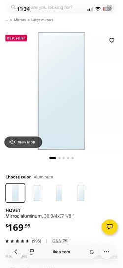Ikea ‘Hovet’ Aluminum Mirror