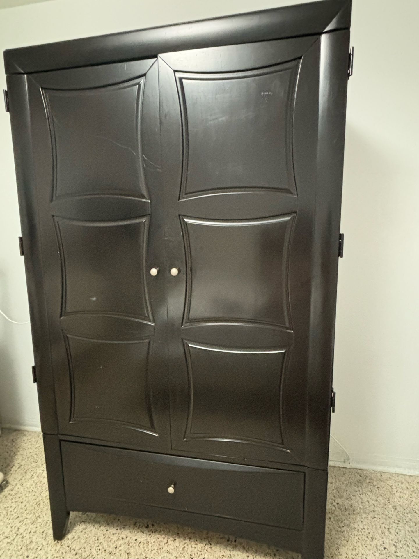 Solid Wood Black Armadio