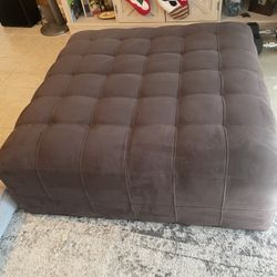 Grey/blue Ottoman With Wheels 40”x40”