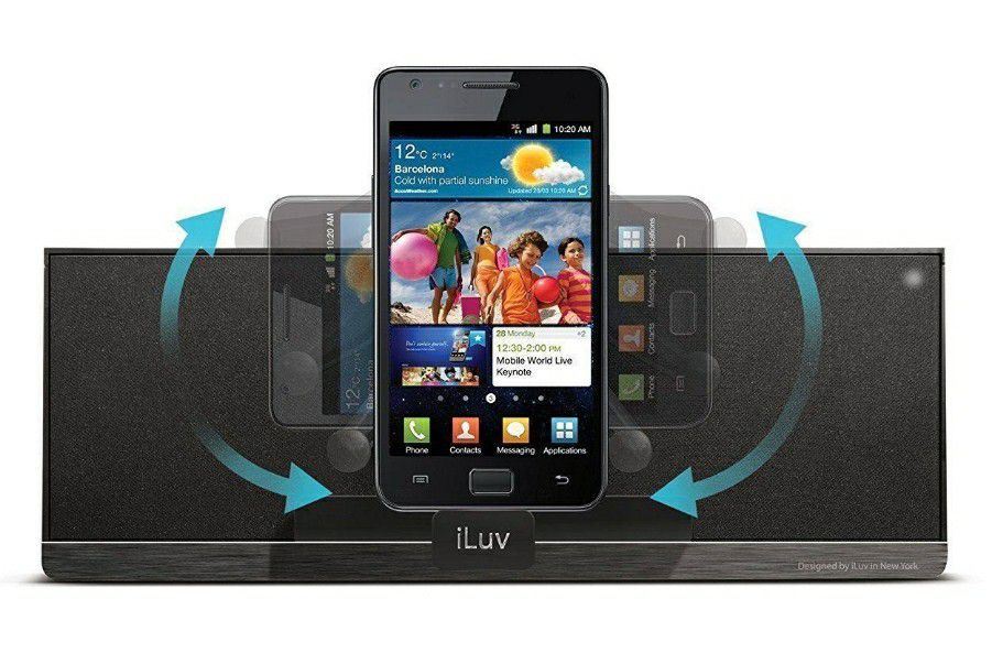 iLuv Mobiair Bluetooth Speaker Dock for Bluetooth or Charge USB Type C or Micro USB indoor or outdoor
