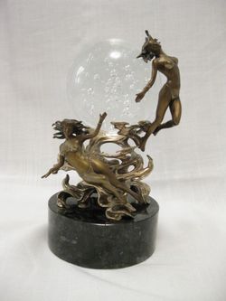 Art Bronze: Passions of the Future, with Rock Crystal Ball by Julie Bell.