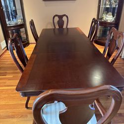 Solid Wood Dining Room Table W/chairs