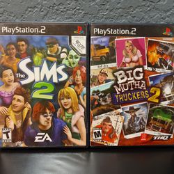 PS2 PlayStation 2 The SIMS 2 & Big Mutha Truckers Video Games