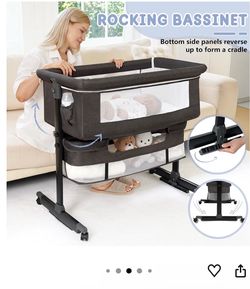 Baby Bassinet Bedside Sleeper with Wheels