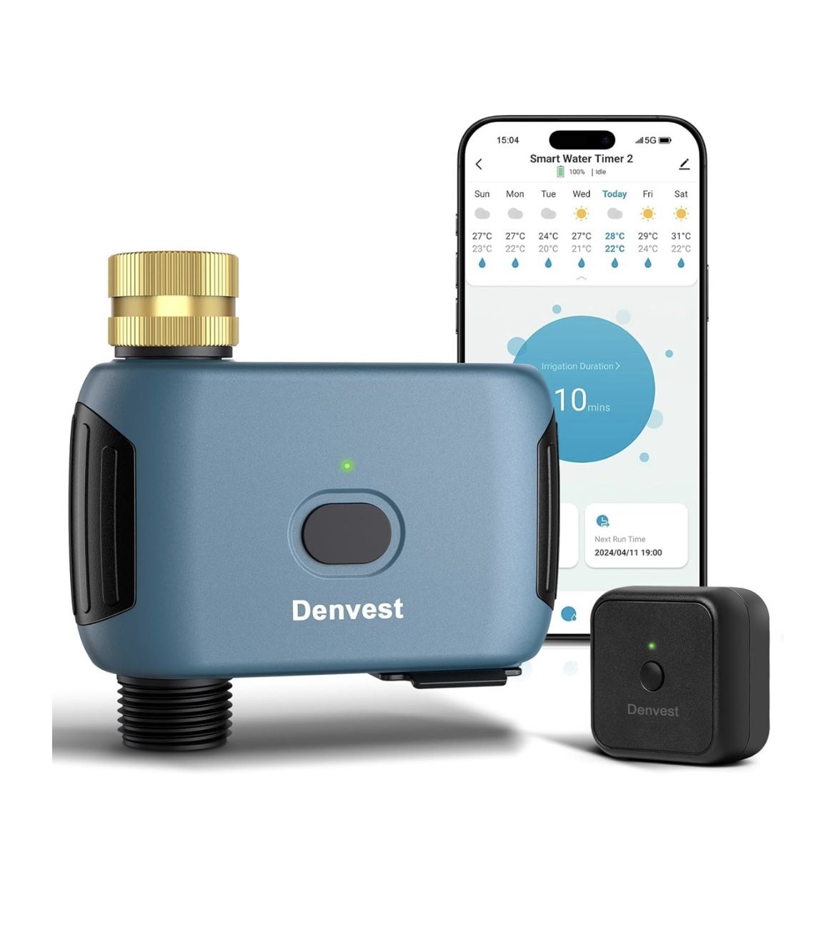 WiFi Water Timer with Brass Inlet, 1 Zone Smart Sprinkler Timer for Garden Hose Faucet, Hose Timers with WiFi Hub, Up to 20 Watering🆕👍Retails $39.99