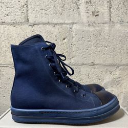 (NEW) RICK OWENS DRKSHDW High Top Ramones Blue