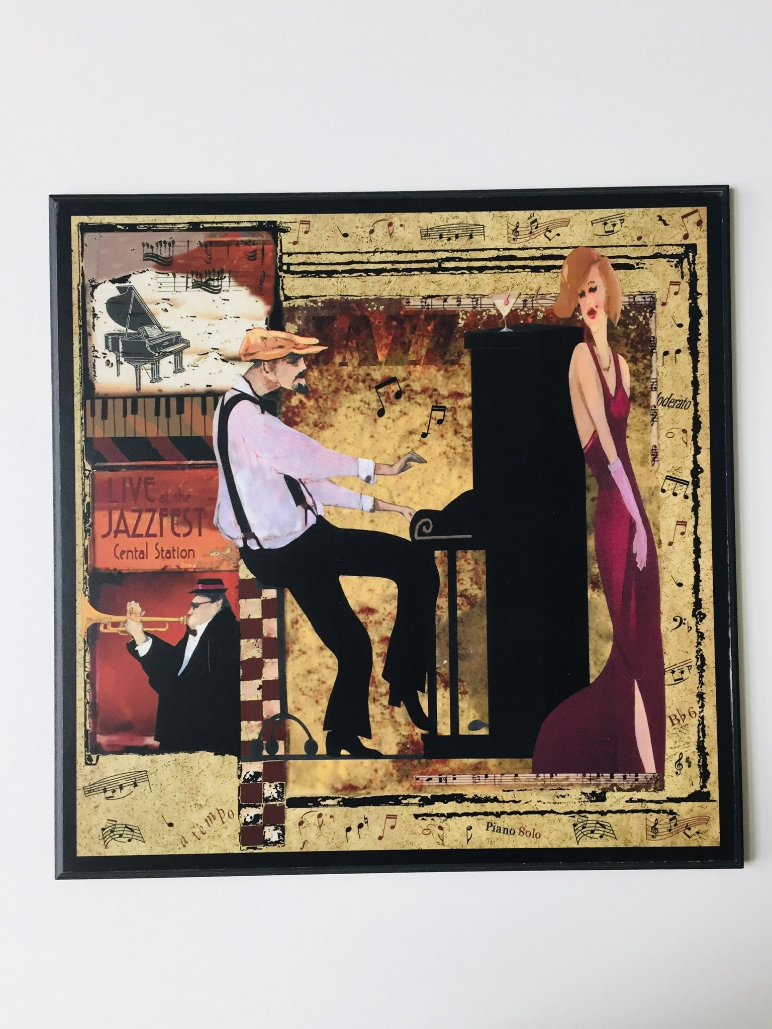 Lovely Piece of Art. On wood. Like new condition. 18” x 18”. $19 each. Look at another one and take both for $35.