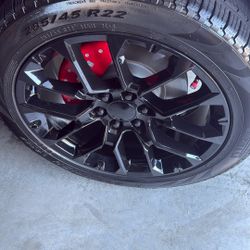 4 X 22 Inch Black  Wheels / Tire   For Ram