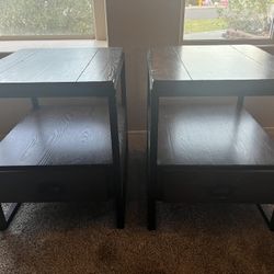 Dark Wood End Tables 