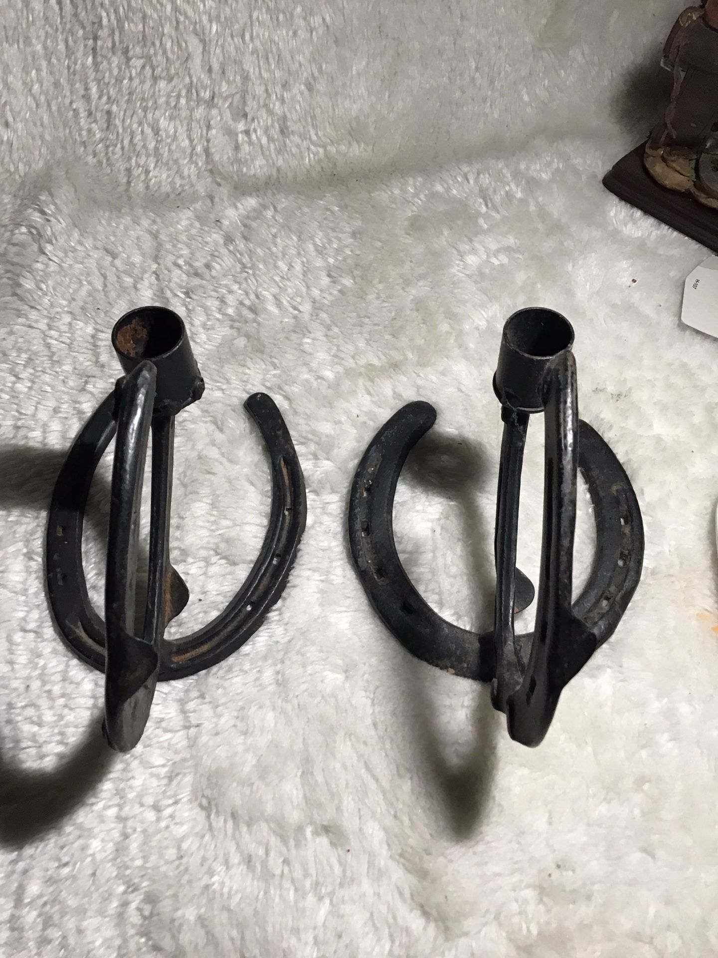 Rustic Western Style Horseshoe Candle Holder