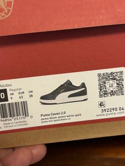 New Puma Caven 2.0 Black/White/Gold – Men’s 10