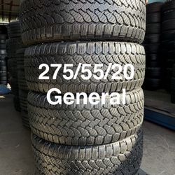 275/55/20 (4) General Grabber A/T Sport-W