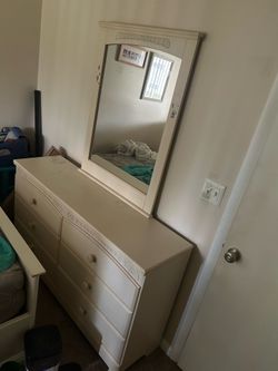 White Dresser + Mirror