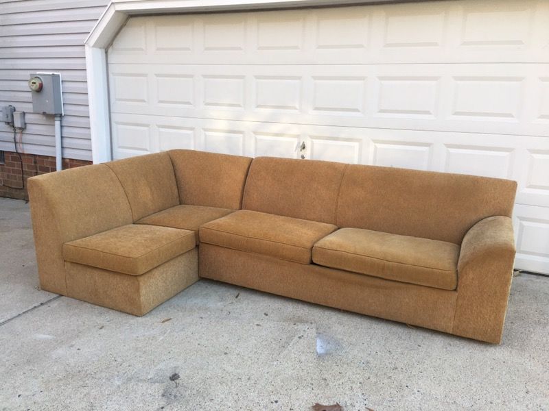 Caramel colored sleeper sofa