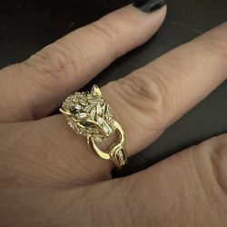 Effy 14k Gold Diamond/Emerald Panther Ring