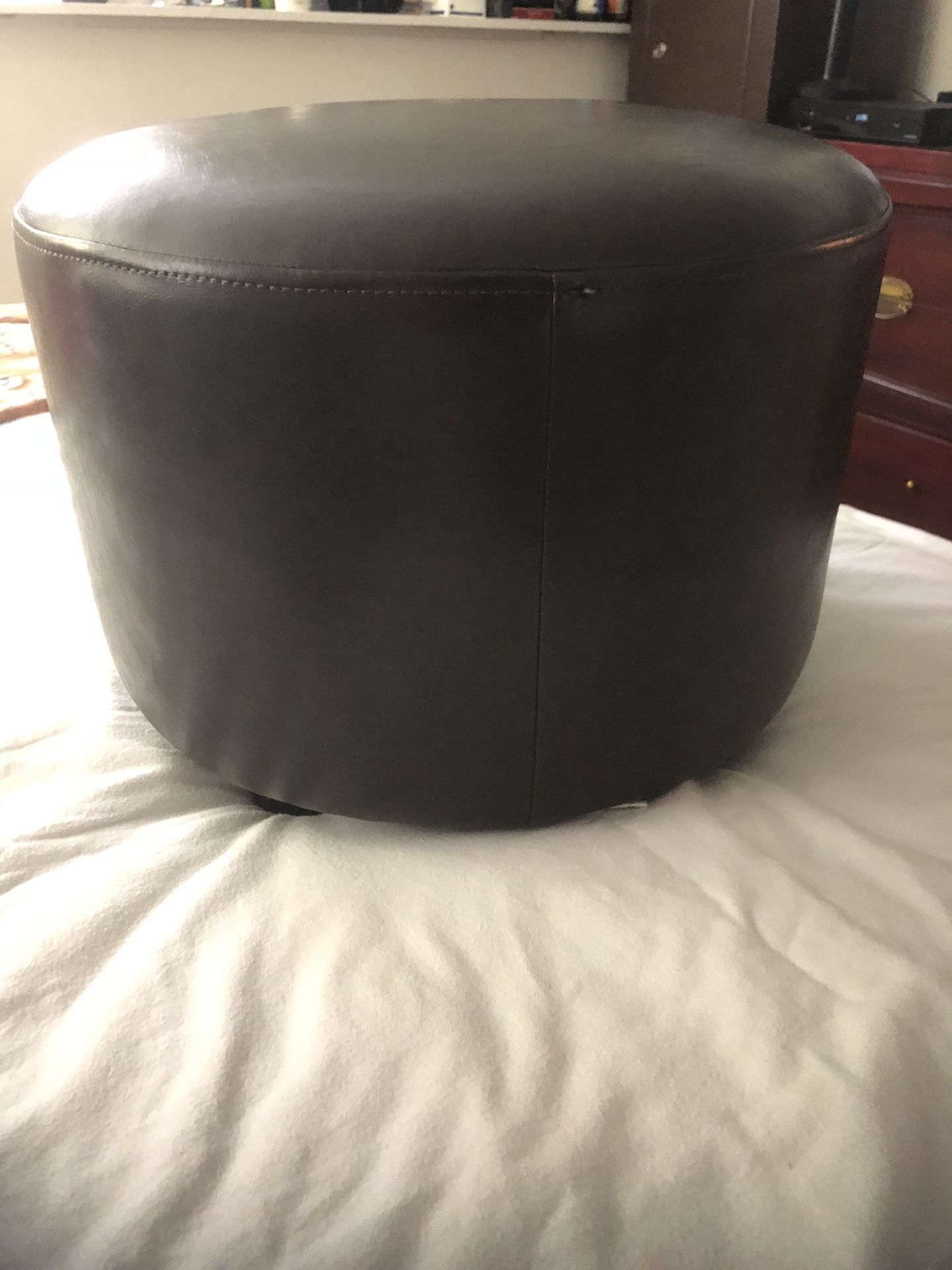 Leather ottoman