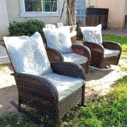 2 swivel rocking chairs 2 rocking chairs 4 piece patio furniture set 🆕🚎🆕