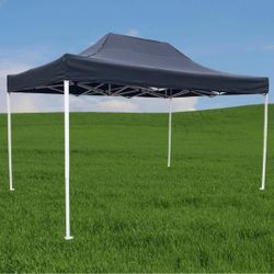 New, 10 x 15 FT Black Pop-Up Canopy Tent - Portable Instant Canopy for Outdoor Markets and Shelters