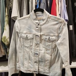 Tory Burch Jean Jacket (Coral Cuff) Sz Small