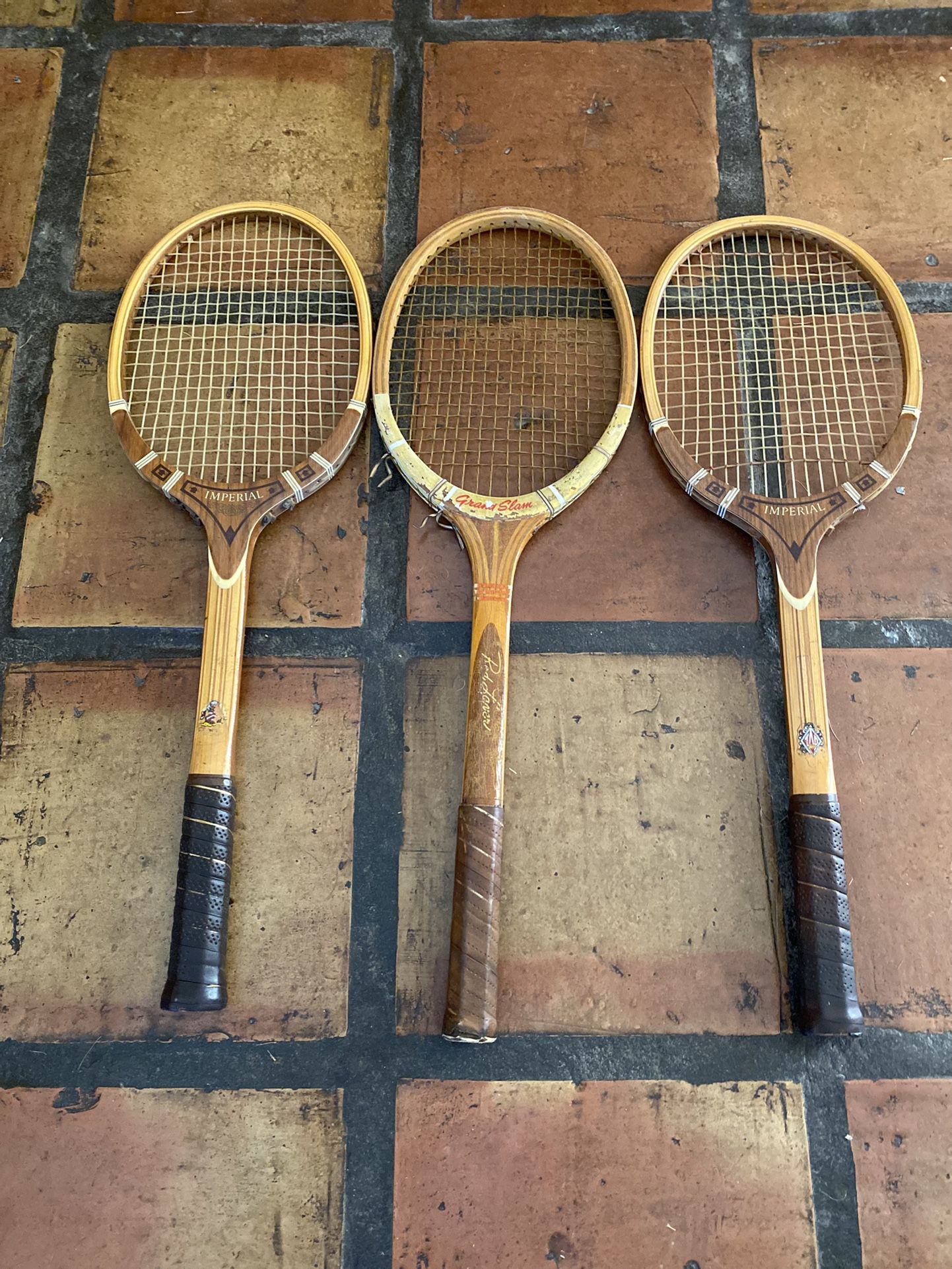 wooden vintage tennis rackets
