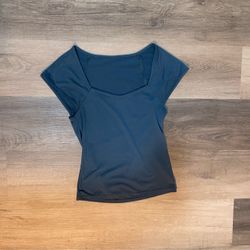 Navy Blue Athletic Short Sleeve Top