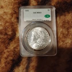1885 MORGAN SILVER DOLLAR MS63 CAC CERTIFIED 