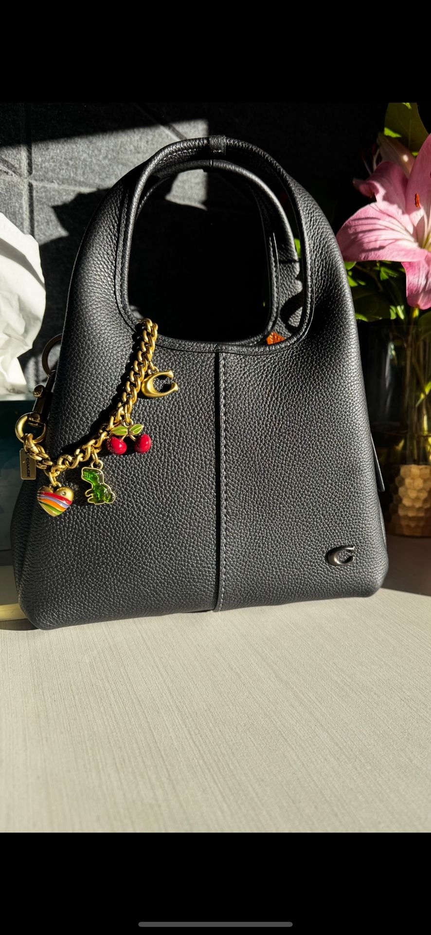 Coach Black Purse W/charm