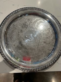 Silver round tray
