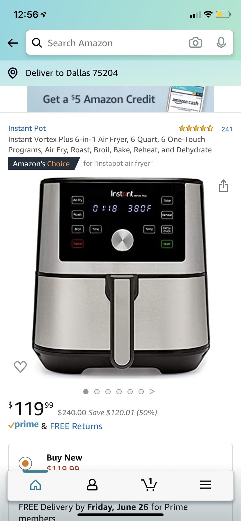 Instant Pot Instant Vortex 6-in-1 Air Fryer