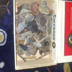 Small Box Of agate, a type of chalcedony that is a variety of quartz.
