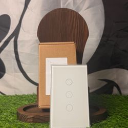 White Glass Touch Light Switch 3-Gang