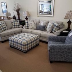 Meggett Linen Living Room Set /couch /Sofa and Loveseat 
