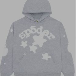 Large Sp5der Beluga Hoodie Heather Grey