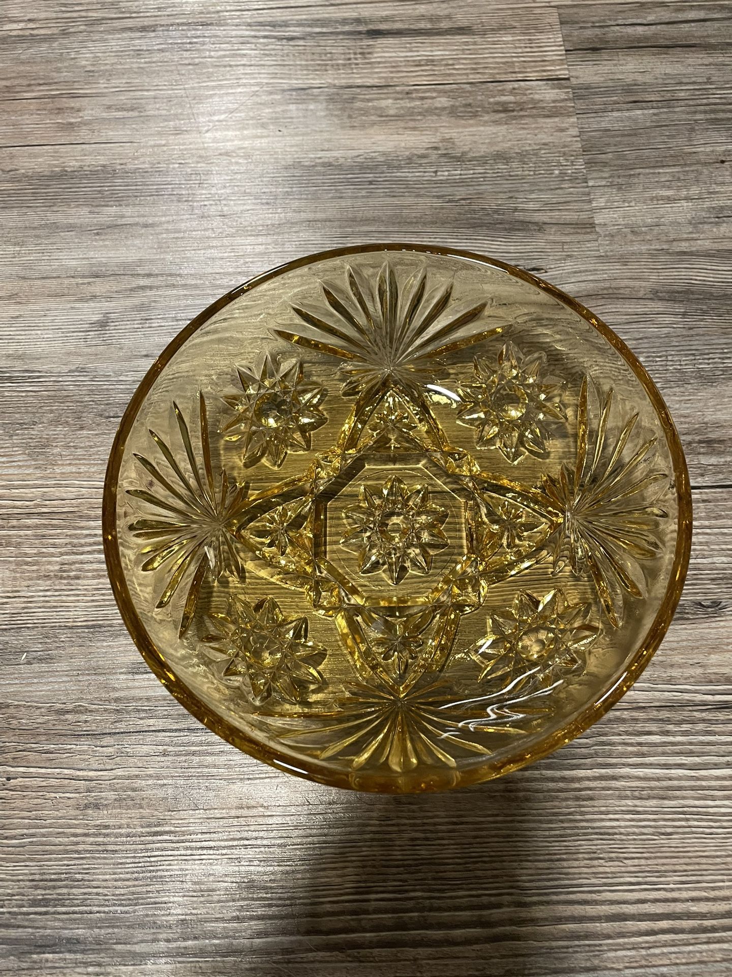 Vintage Anchor Hocking Amber Depression Glass Bowl