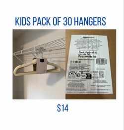 Amazon Basics Kids Velvet Hangers 30-Pack