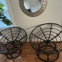 Two Papasan Chairs - Cushions Not Included