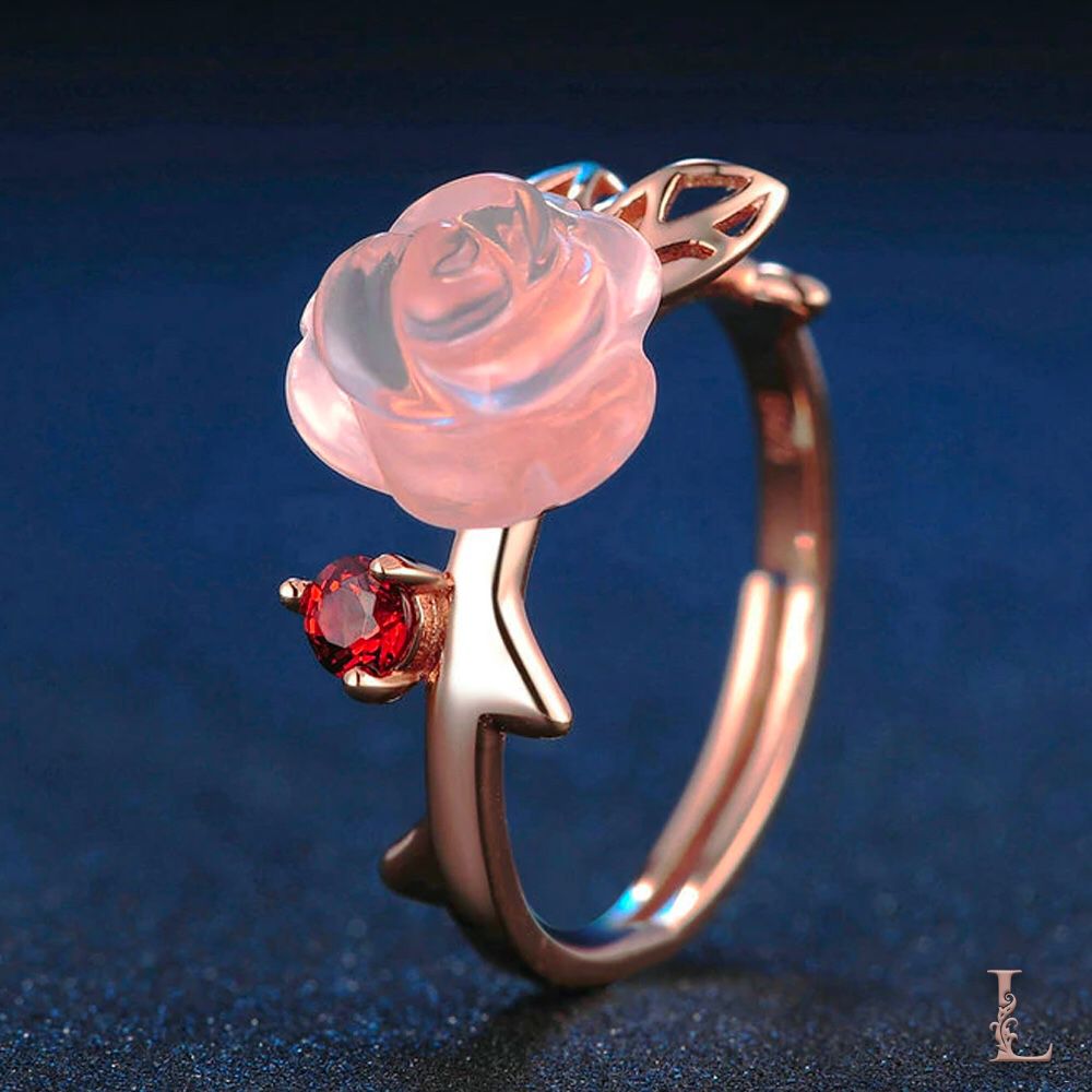 Lilo™ Natural Rose🌹 Quartz Gemstone Adjustable Ring