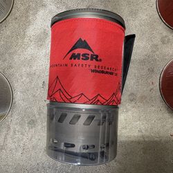 MSR windburner 1 liter camp backpacking stove with fuel