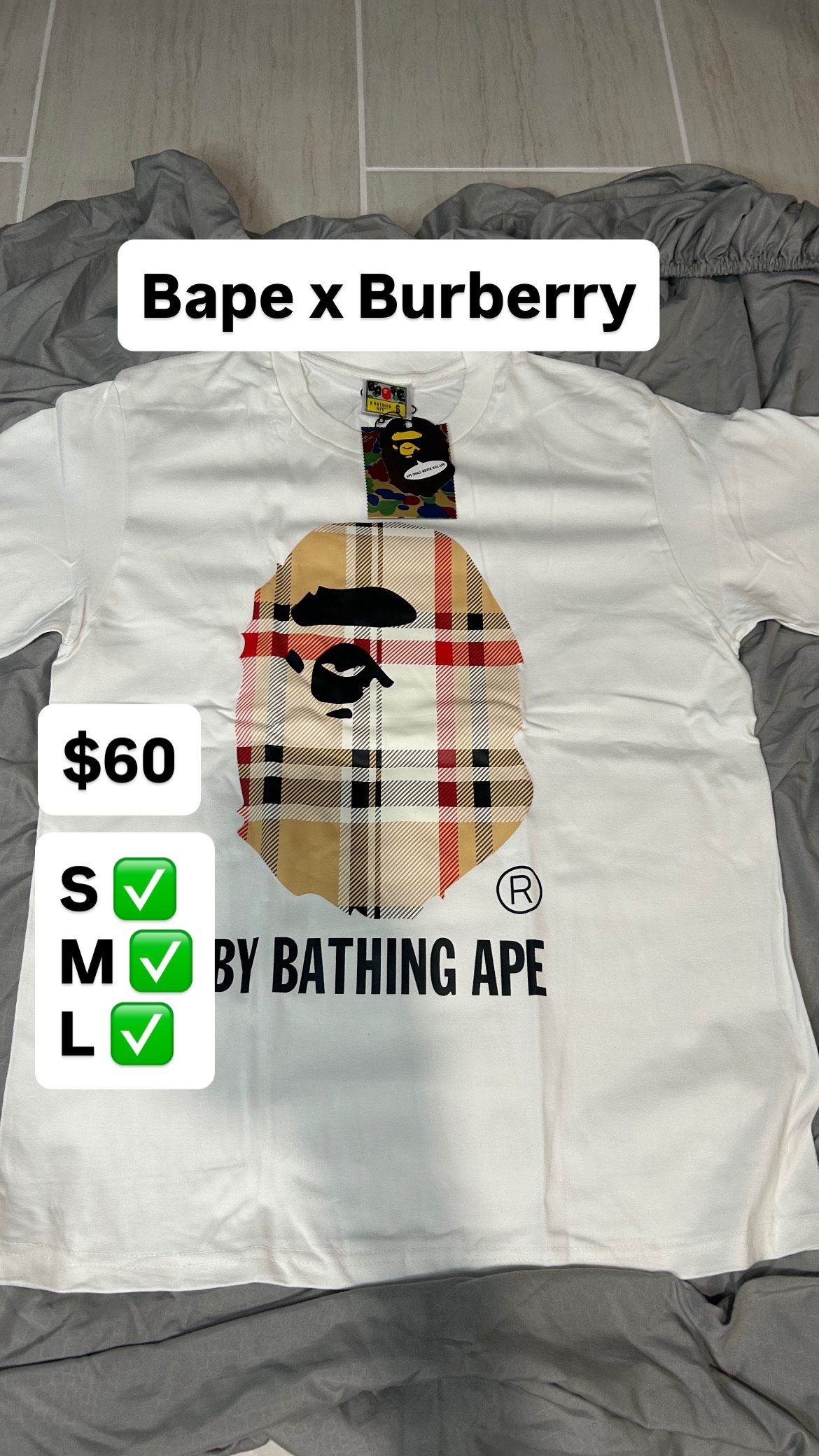 bape burberry shirt