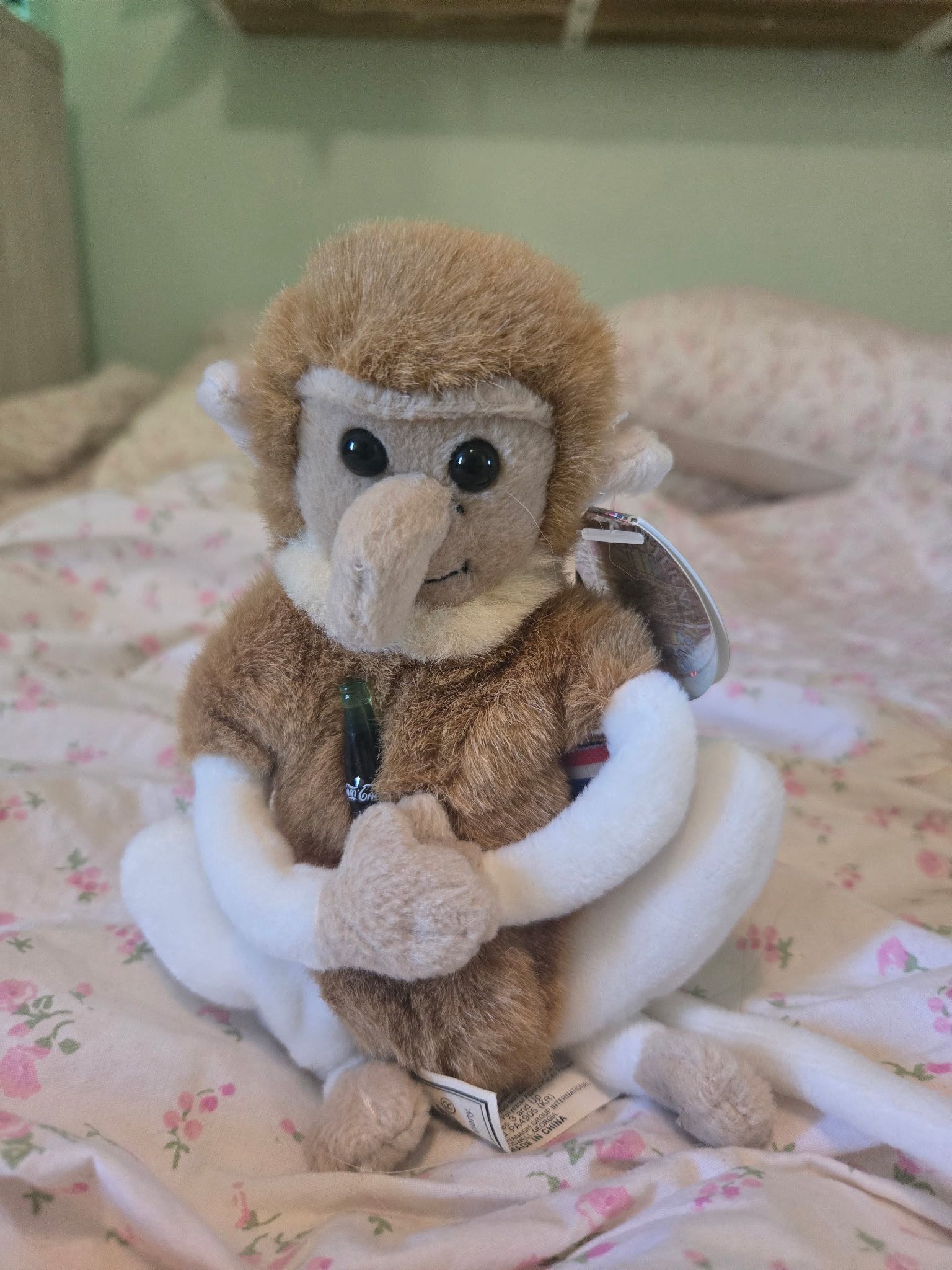 1999 Coca Cola International Neppy Monkey Thailand Bean Bag Plush NEW WITH TAGS