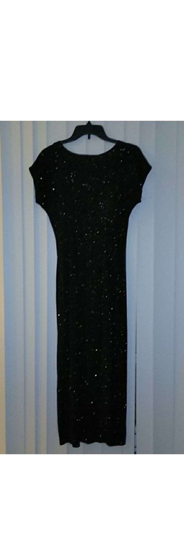 Vintage Susan Roselli for Vijack black rhinestone maxi dress size 4